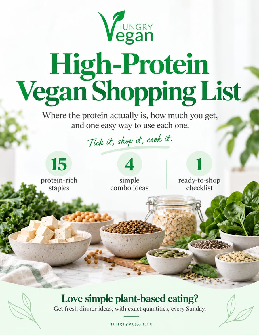 Cover of the Hungry Vegan high-protein vegan shopping list